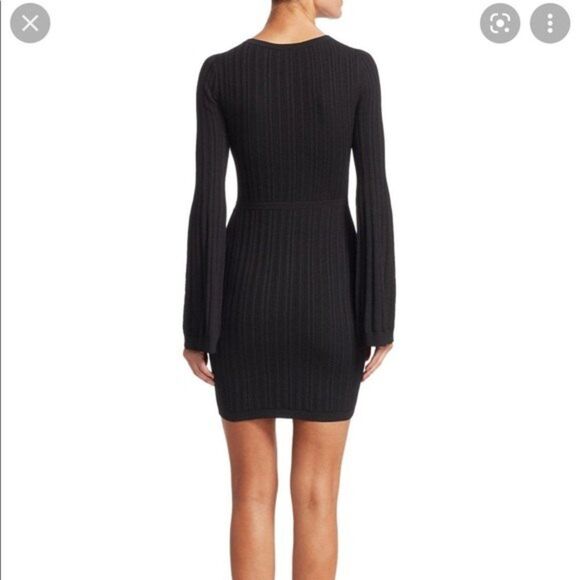 Cushnie Knit Mini Dress With Flare Sleeves and Black Size Small - Picture 3 of 13